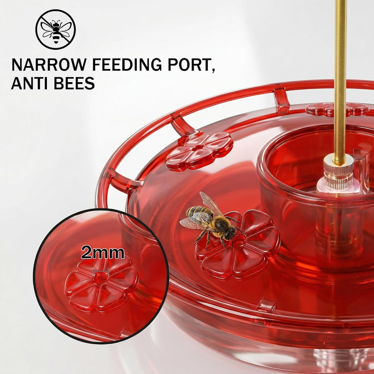 2 Pack 16 oz Saucer Hummingbird Feeders for Outdoors - Clear Ruby / 2-Feeder Set - image 3