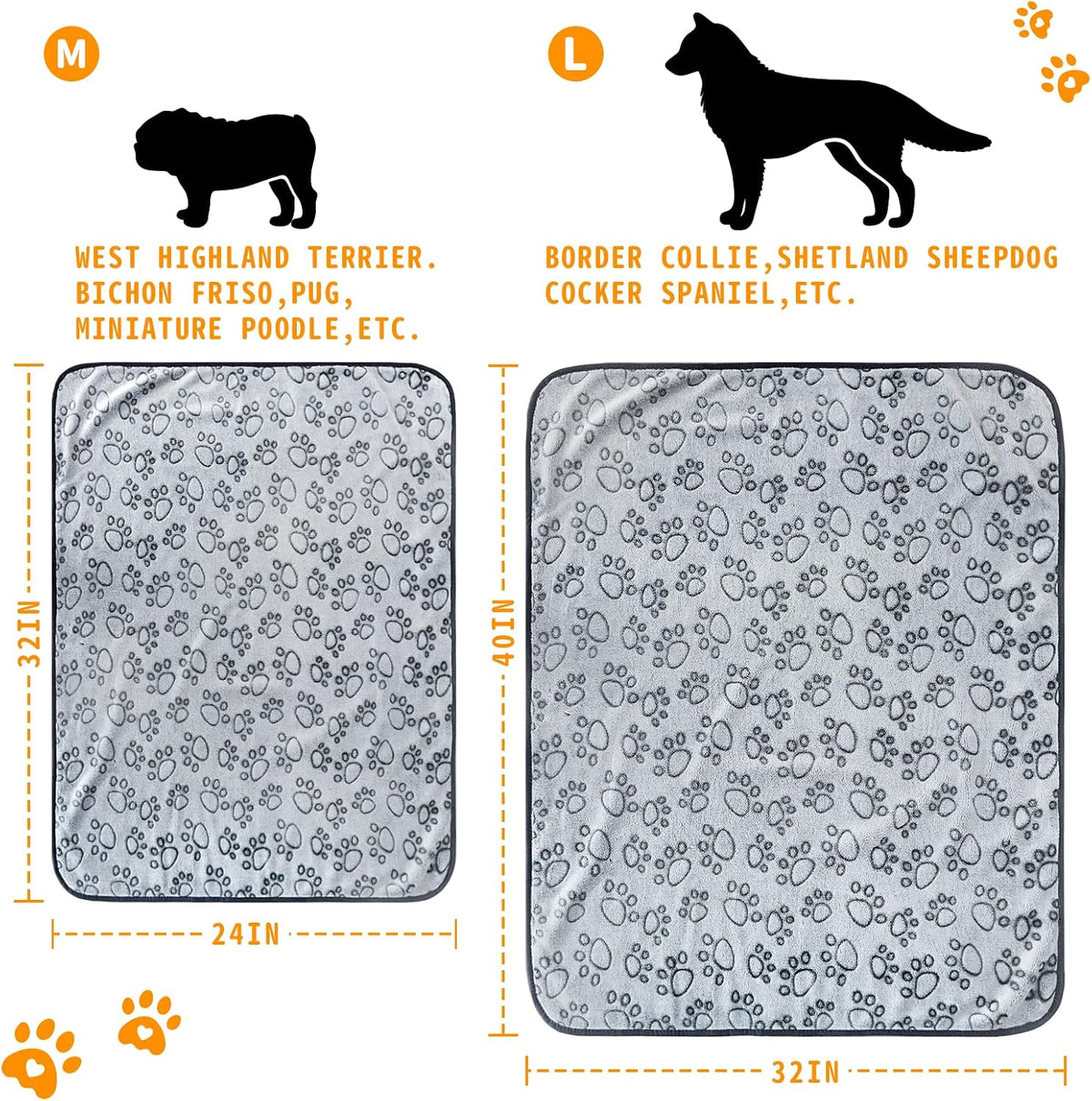 LOKOZ 2 Pack Dog Blanket for Small Medium Dogs - Gray(pack of 2) / 24x32Inch - image 3