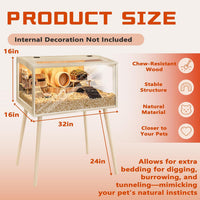PROLEE Small Animal Cage, Hamster Cage Wooden Roof - 32.0"L x 16.0"W x 40.0"H / Wooden Roof - image 3