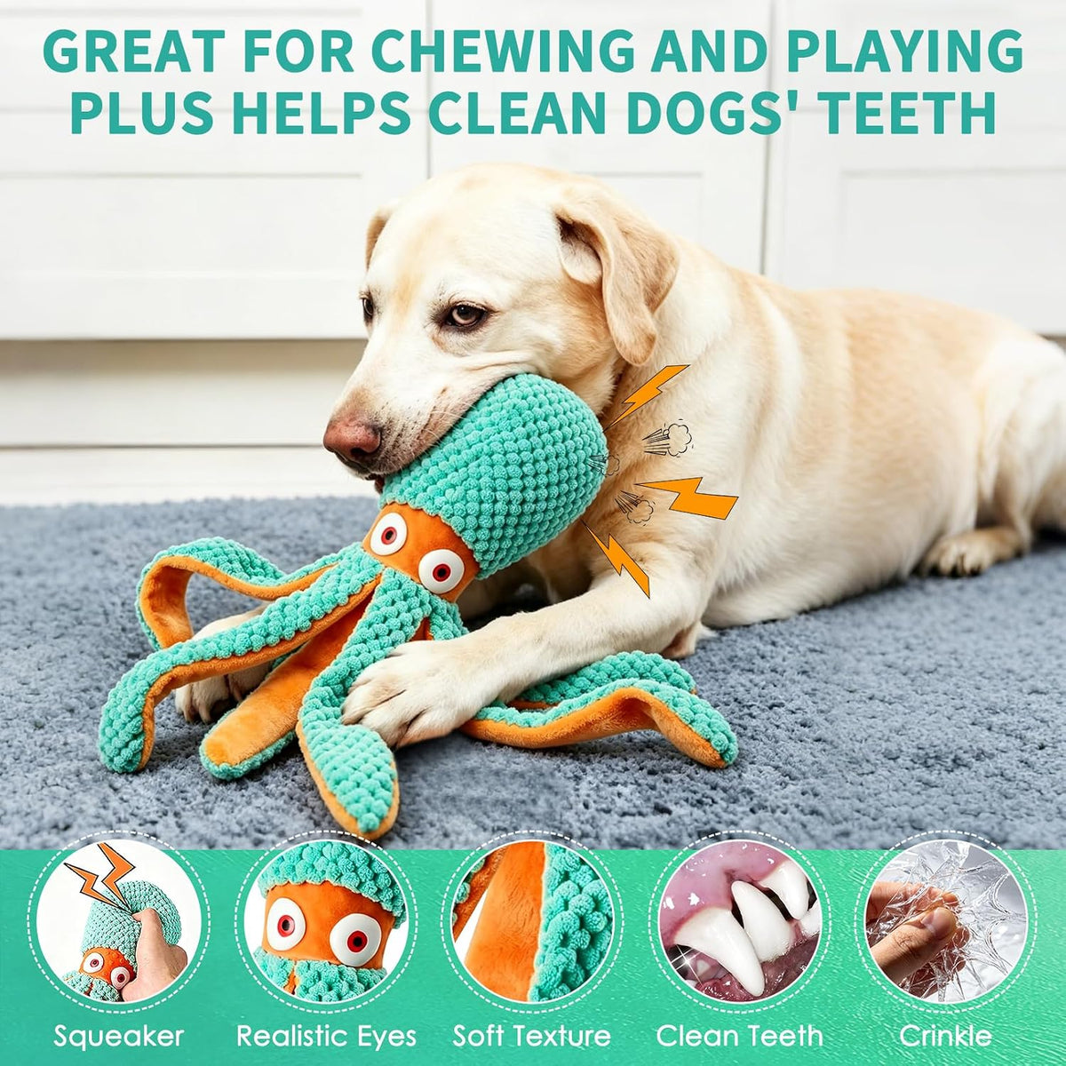 Fuufome Squeaky Dog Toys for Indoor Play with Small - Orange-green - image 3