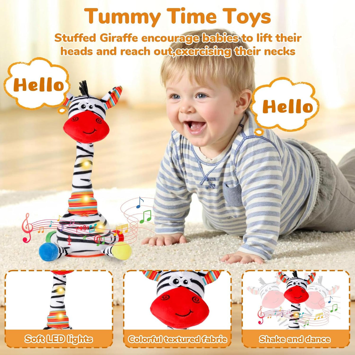 Baby Dancing Cactus, Talking, Glowing - Zebra - image 3