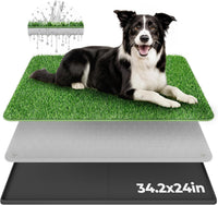 BurgeonNest Dog Grass Pad with Tray 34.2"x24" - L-34.2''x24''