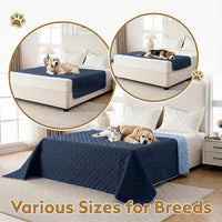 FunFurry Waterproof Dog Blanket, Couch Cover for Dogs Washable - 52 X 82 Inch - 1 Pack / Dark＆light Blue - image 4