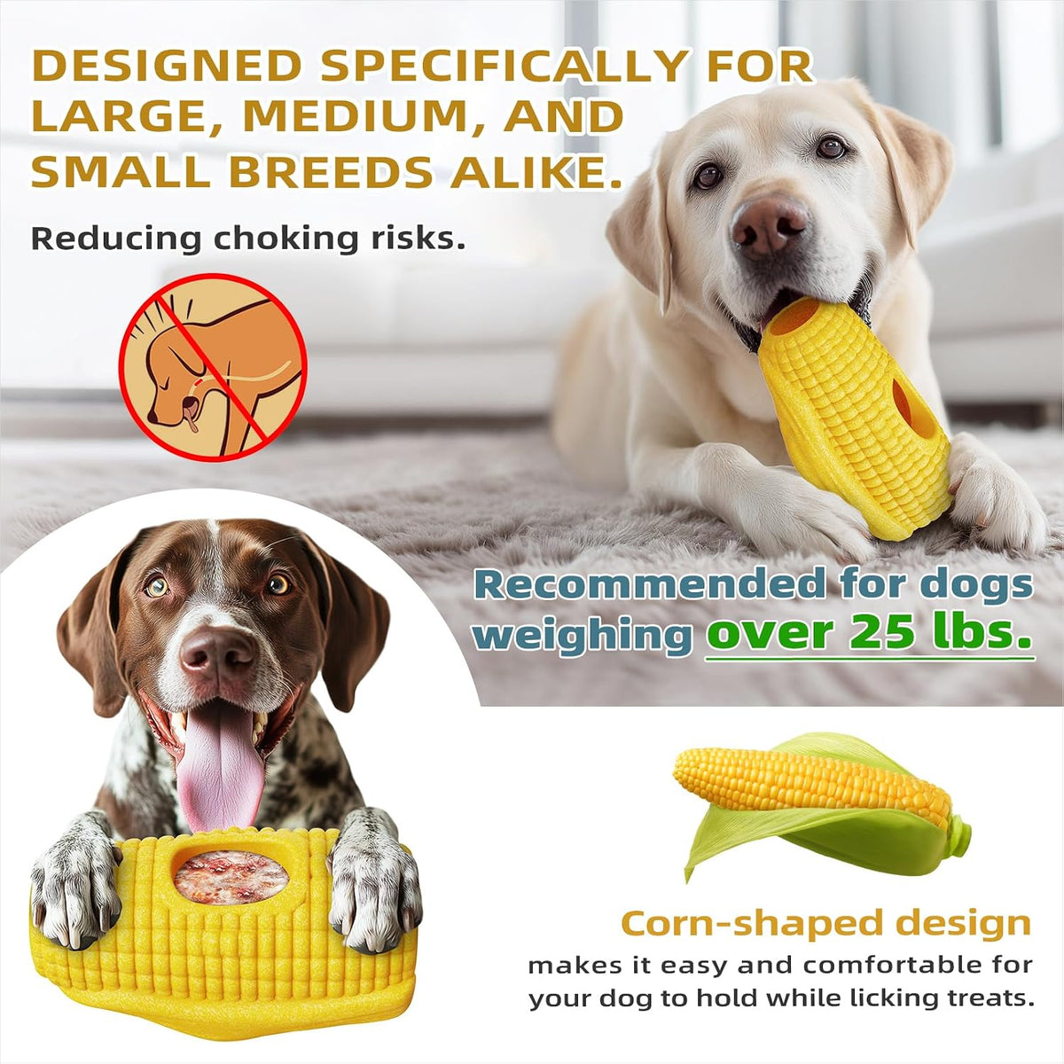 Durable Dog Puzzle Toy for Medium/Large Dogs – Essentials for Dogs - Yellow Brown / Corn & Tree stump - image 4