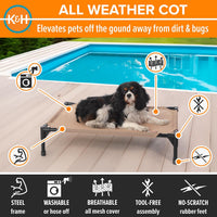 K&H Outdoor Elevated Dog Bed for Small & Medium Pets, Tan - Tan Mesh / Medium 32"L x 25"W - image 3