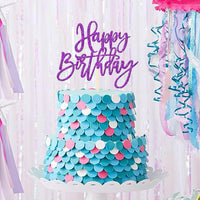 ZHUOWEISM 1 PCS Gold Happy Birthday & Anniversary Cake Topper – Fun for Kids & Family - Purple - image 4