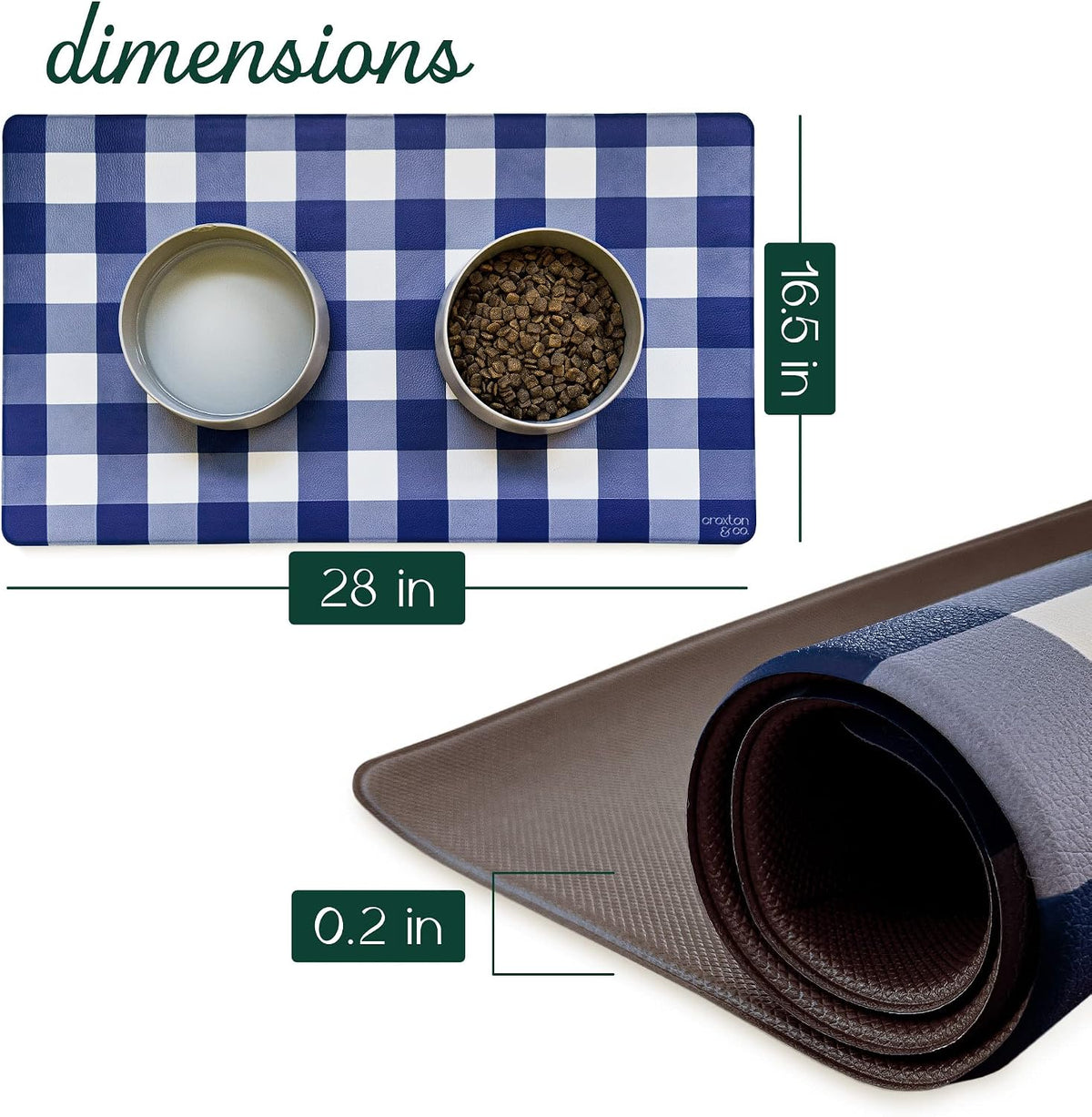 CROXTON & CO. Non-Slip Faux Leather Pet Feeding Mat for Dog Bowls - Pup Picnic - image 2