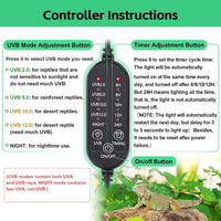 UVB Light for Reptiles, UVA UVB Reptile Light Fixture with Timer LED UVB Bulb for Bearded Dragon - 1 Pack / Black - image 4