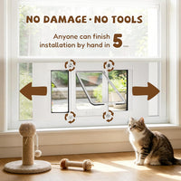 Full-Size Cat Door for Window, H: 15.3" - Fit 28"-32" Window / Compact(H:13") - image 3