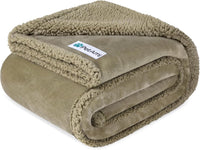 PetAmi Waterproof Dog Blanket for Medium Large Dog Pet, 60x40 - X-large 80 X 60 Inches / Taupe/Taupe Sherpa