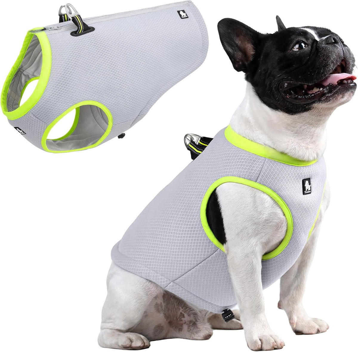 JUXZH Dog Cooling Vest, Evaporative Cooling Jacket Orange - Green / X-Large (Chest 28.4-32.3")