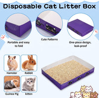 Amyhill 30 Pack Disposable Cat Litter Box Paper Pet Trays - Dark Purple - image 4