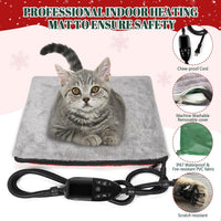 Heated Cat Bed for Indoor Cats - Christmas Red - image 3