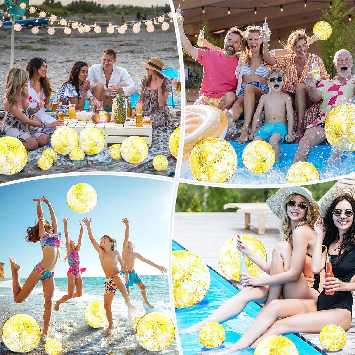 Sratte clear inflatable beach balls in 24, 16 and 5 inch sizes - view 19