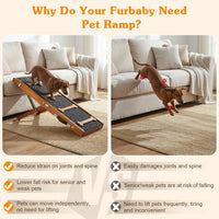 Dog Ramp for Couch, Foldable Dog Ramps for Small Dogs Up to – Essentials for Dogs - Walnut - image 3