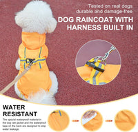 Dog Raincoats for Medium Dogs, Waterproof Rain Jacket with Hood – Essentials for Dogs - Solid Yellow / S(Back 13.2", Chest 18.5", Neck 13.9") - image 2
