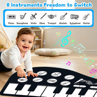 Floor Piano Mat, Musical Toys for 1-3 Year Old Boys & Girls Dance Play Mat – Fun for Kids & Family - 47.24*23.62 inches - image 3
