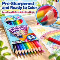 Craiiby colored pencils bulk, 24 boxes of 12 pre-sharpened colored pencils - view 6