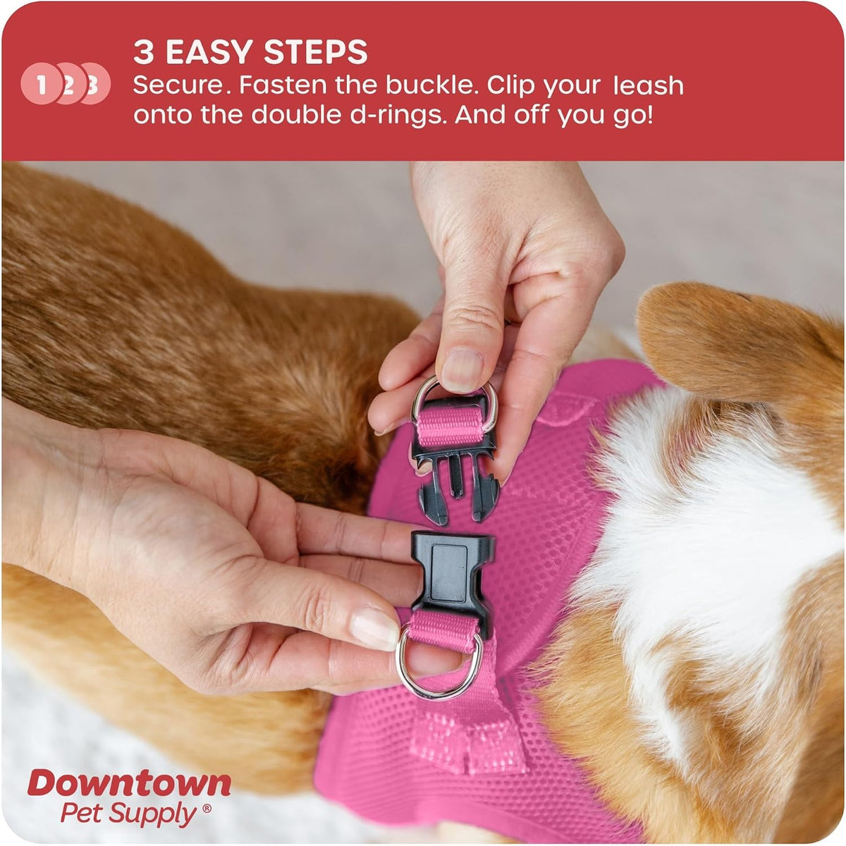 Downtown Pet Supply Step in Dog Harness for Teacup Dogs & Cats No Pull - Large / Pink - image 4