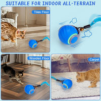 Interactive Cat Toy Ball - Automatic Interactive Cat Toys for Indoor Cats with 3 Tails, 2 Speeds - 1 Pack Blue - image 3