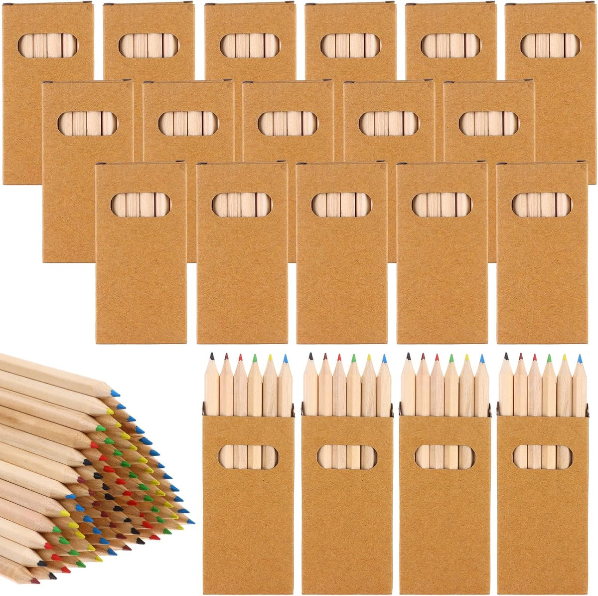 TBoxBo mini colored pencils in small paper boxes of 6, 900 pencils in bulk - view 2