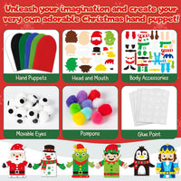 WATINC Hand Puppet Making Kit, Felt Sock Puppet Toys for Kids – Fun for Kids & Family - Christmas B - image 3