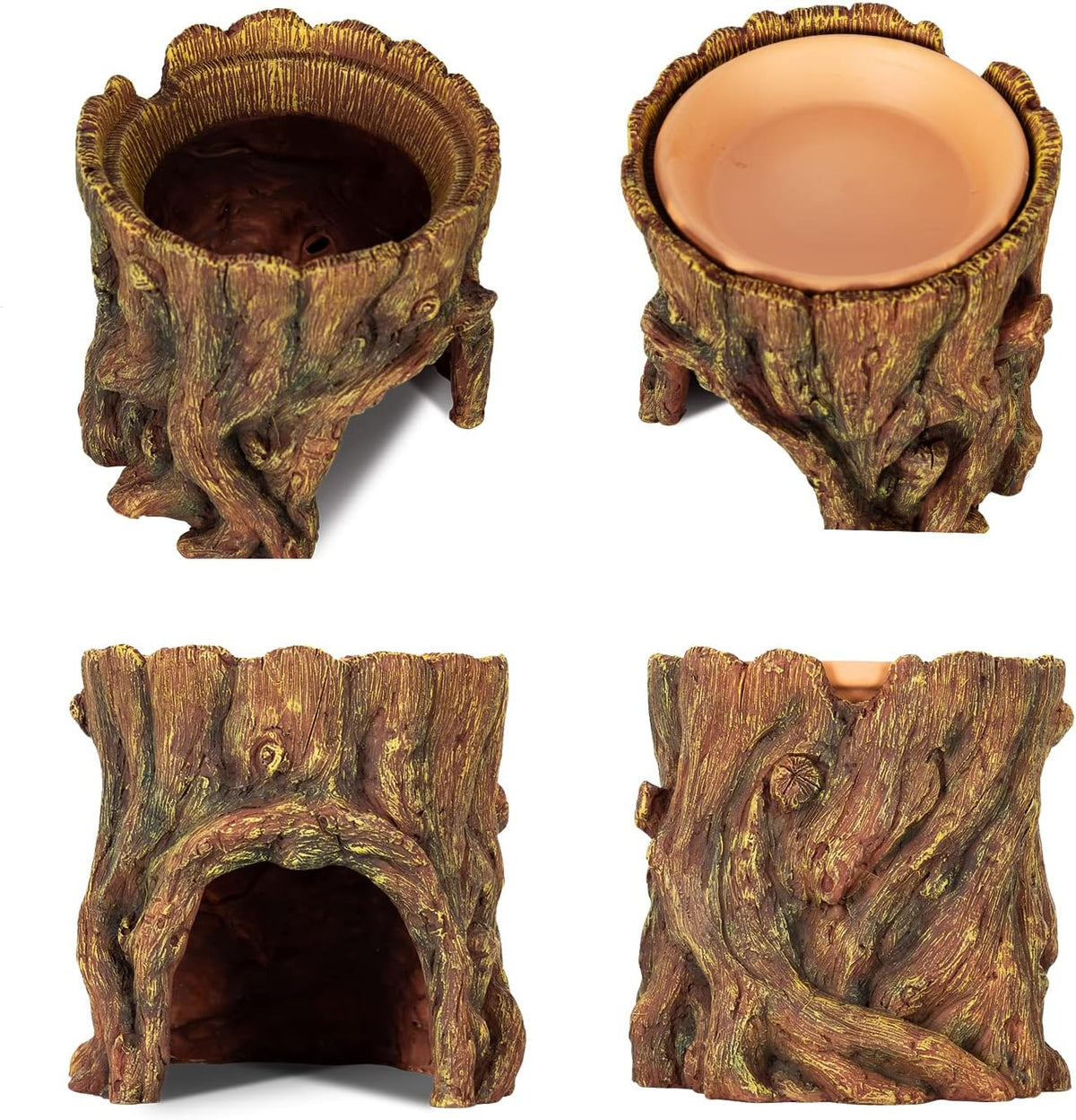 REPTIZOO Reptile Hide Cave Resin Moisture Keeping Reptile Cave - image 2
