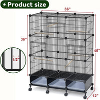 Upgraded Encrypted Metal 46-Inch Bird Cage for Parrot Parakeets – Essentials for Birds - 16.1"L x 12.6"W x 7.3"H - image 2