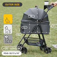 Zoosky 3 in 1 Dog Stroller - Dark Gray / 3 in 1 - image 2
