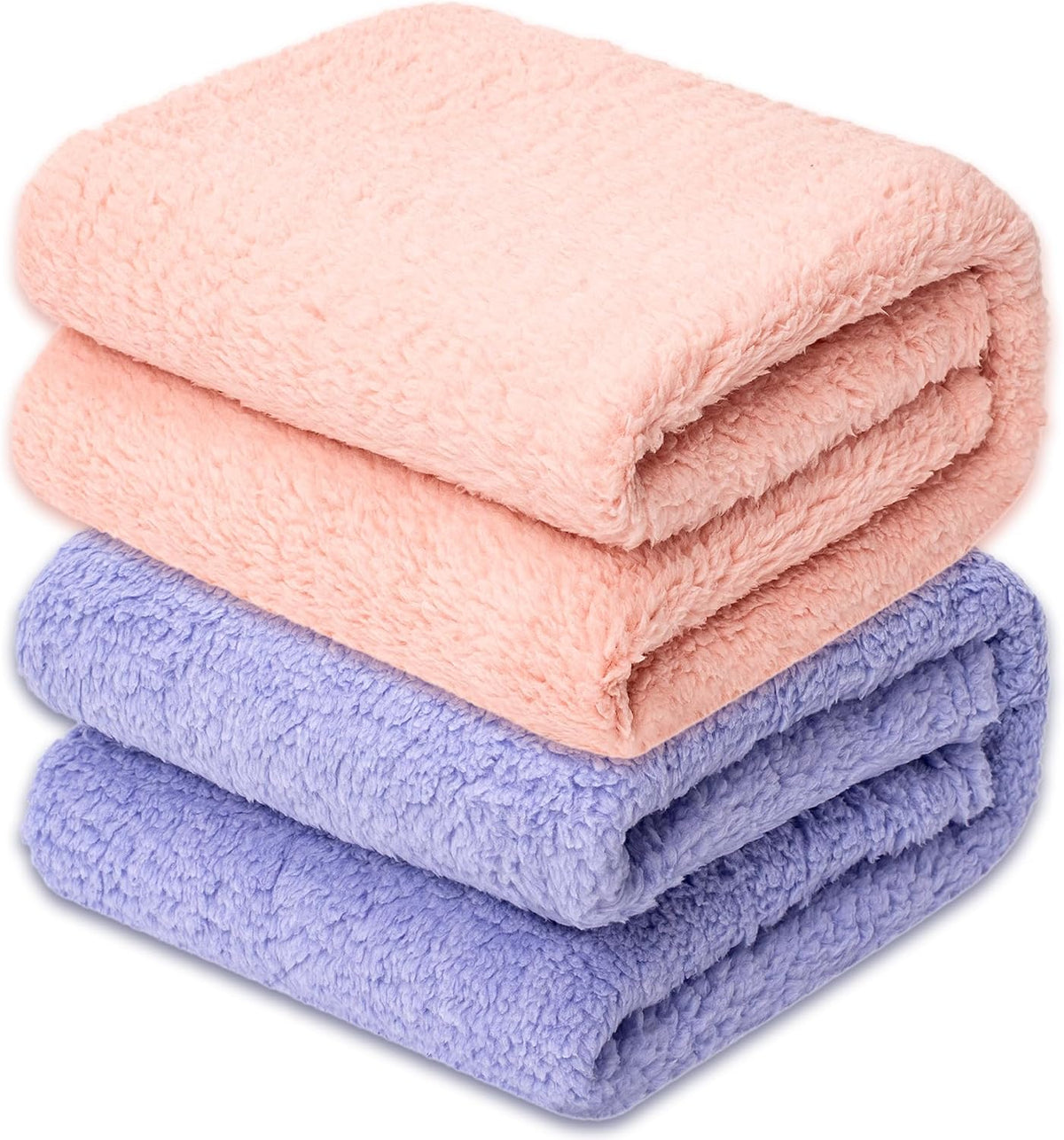 2 Blankets, Dog Cat Pet Blanket, Soft Warm Fleece, for Puppy - Lavender+pink / 40"L x 32"W, 2/Pack