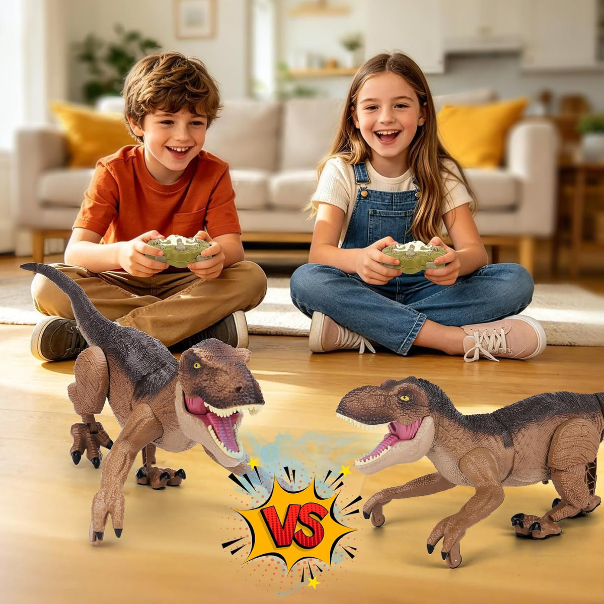 IQKidz Dinosaur World Race Track Toys, 1 Race Car, 6 Dino Toys - Tyrannosaurus-Rex - image 2
