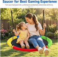 40 Inch Saucer Tree Swing for Kids Round Disc Circle Swingsets - 40inch | Rainbow - image 2