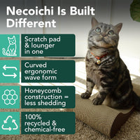 Necoichi Cardboard Cat Scratcher Bed for Indoor Cats - Regular / Dark Cherry - image 2