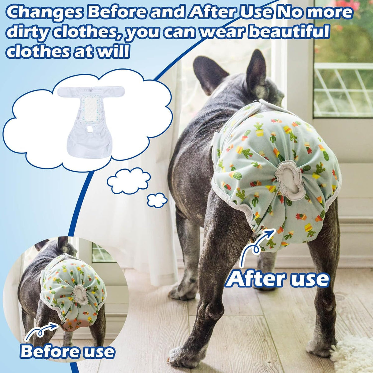 Disposable Dog Diaper Liners Booster Pads for Male & Female Dogs - XS-160Count - image 3