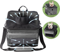 Pet Carrier Bicycle Basket Bag Pet Carrier/Booster Backpack for Dogs - Titanium / 10.6"L x 11.4"W x 11.4"H - image 3