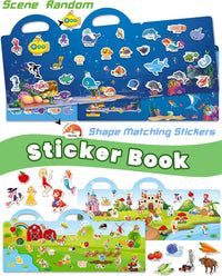 Walenced Reusable Sticker Book, Stickers for Kids - Farm+Princess+Ocean - image 3
