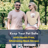 Small Dog Sling Carrier, Hands-Free - Beige / Plus - image 3