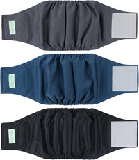Wegreeco Washable Male Dog Belly Band - Small / Black, Charcoal, Navy