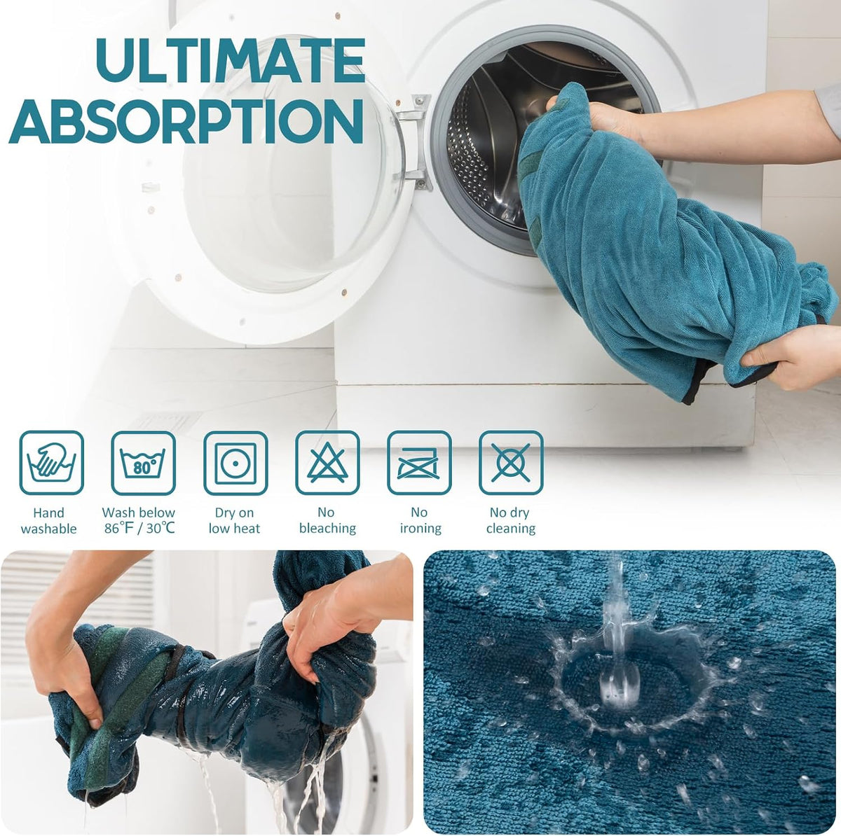 Avont Dog Bathrobe – Super Absorbent Quick-Dry Microfiber Hooded Robe – Essentials for Dogs - Blue / Small - image 4
