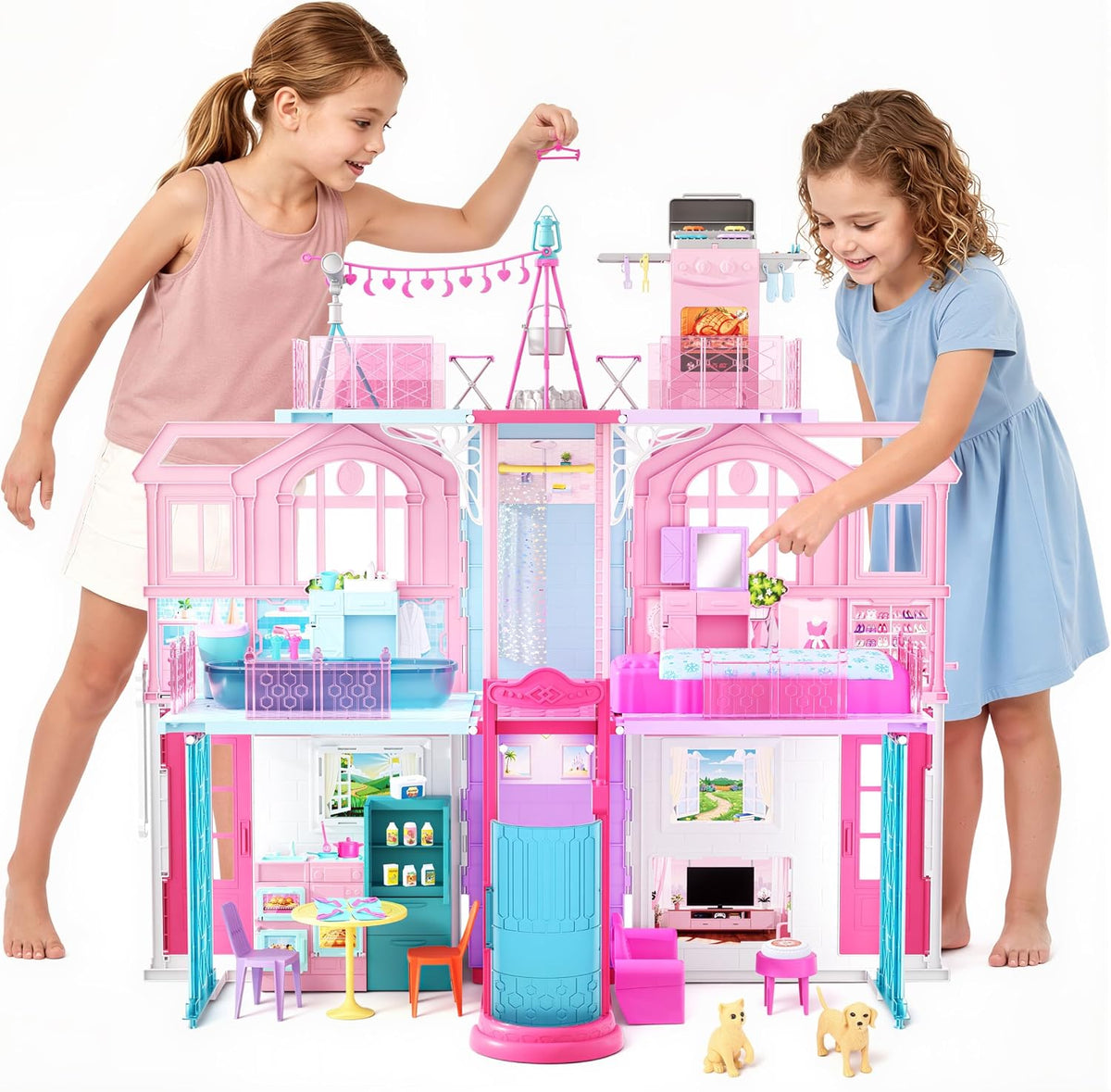 Style Shine Foldable Doll House - 3-Story House