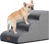 Dog Stairs for Small Dogs, 3-Step Pet Steps for Couch Sofa - Grey / 3 / 3-Step (22.4"D x 15.7"W x 15.7"H)