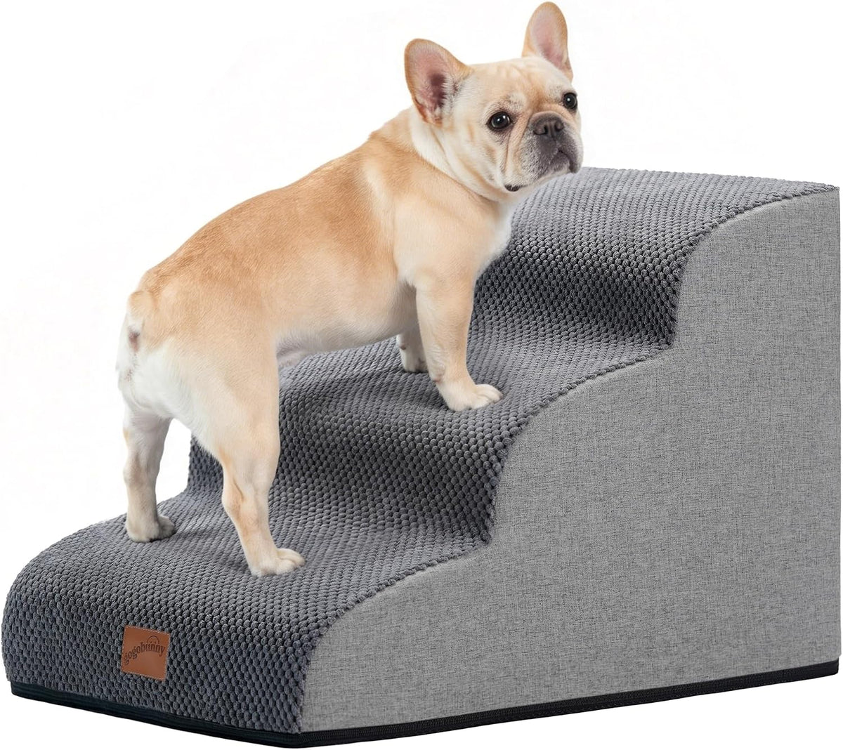 Dog Stairs for Small Dogs, 3-Step Pet Steps for Couch Sofa - Grey / 3 / 3-Step (22.4"D x 15.7"W x 15.7"H)