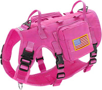 Forestpaw Tactical Dog Harness for Medium Dogs, Service Dog Vest - M:Chest 22-35",Fit 30-80lbs / Hot Pink