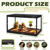 PROLEE 82 Gallon Bearded Dragon Tank - Black / 31 Gallon (24x15.5x15.5 Inch) - image 2