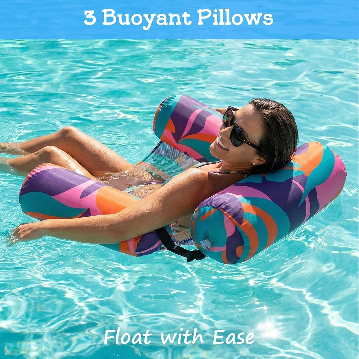 Inflatable Pool Floats Chair - Yellow & Red - image 3