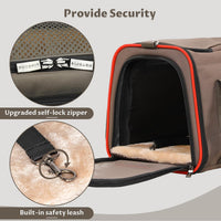 Petsfit Medium Expandable Cat Carrier for Air Travel - 17.0"L x 11.0"W x 11.0"H / Gray brown - image 3