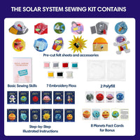 Flying Childhood solar system sewing kit for kids with felt planets, needles and floss - view 2