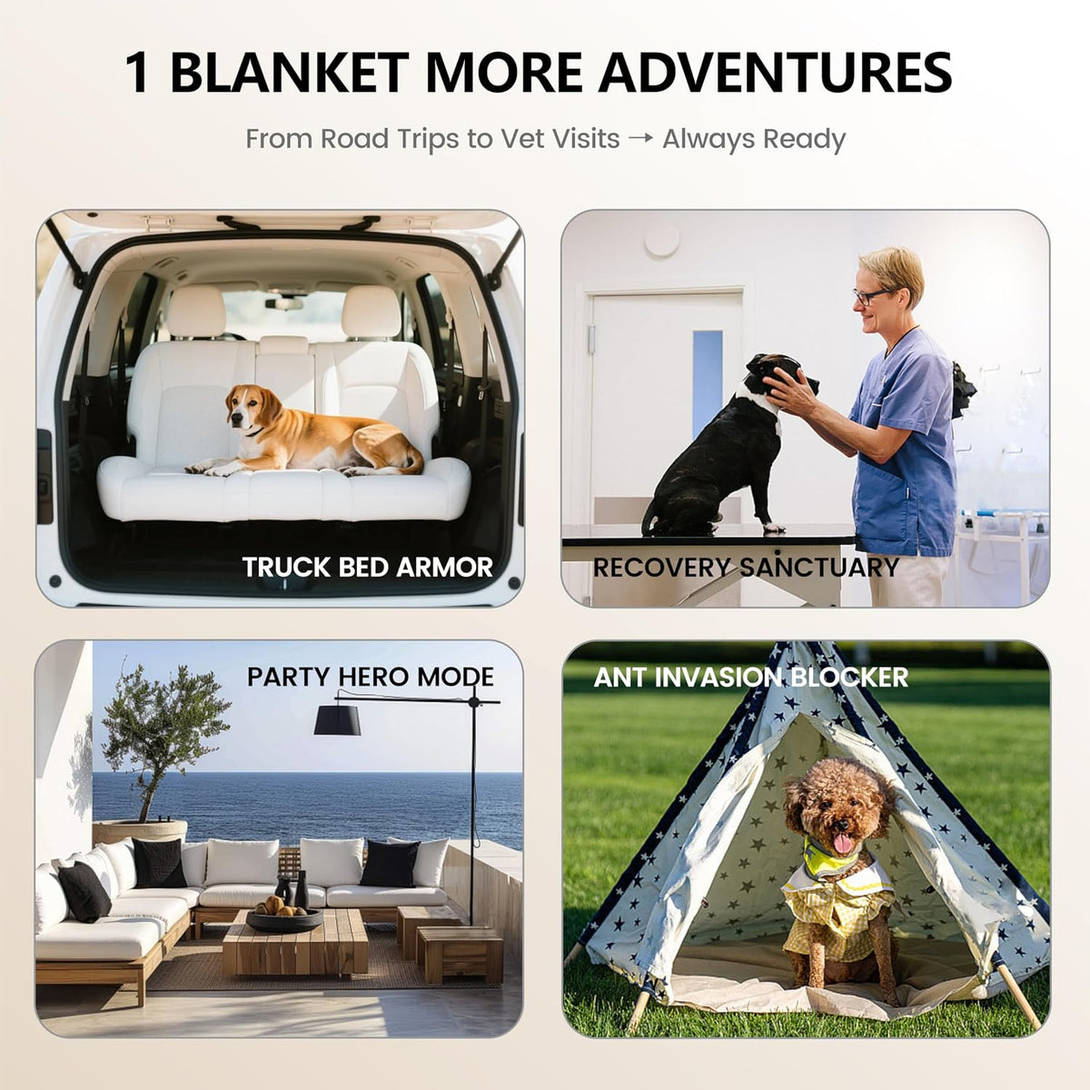 gogobunny 100% Double Sided Waterproof Dog Blanket Soft Pet Bed Cover - 40x50 Inch (Pack of 1) / Dark Stone/Light Stone - image 3