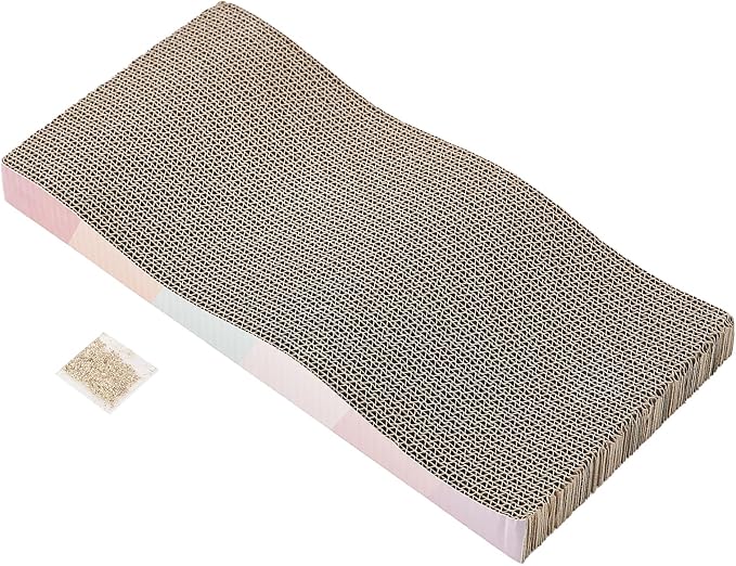 Cat Scratch Pad Cardboard cat scratchers for Indoor Cats Reversible Large Wide Corrugated with Catnip(1pcs)