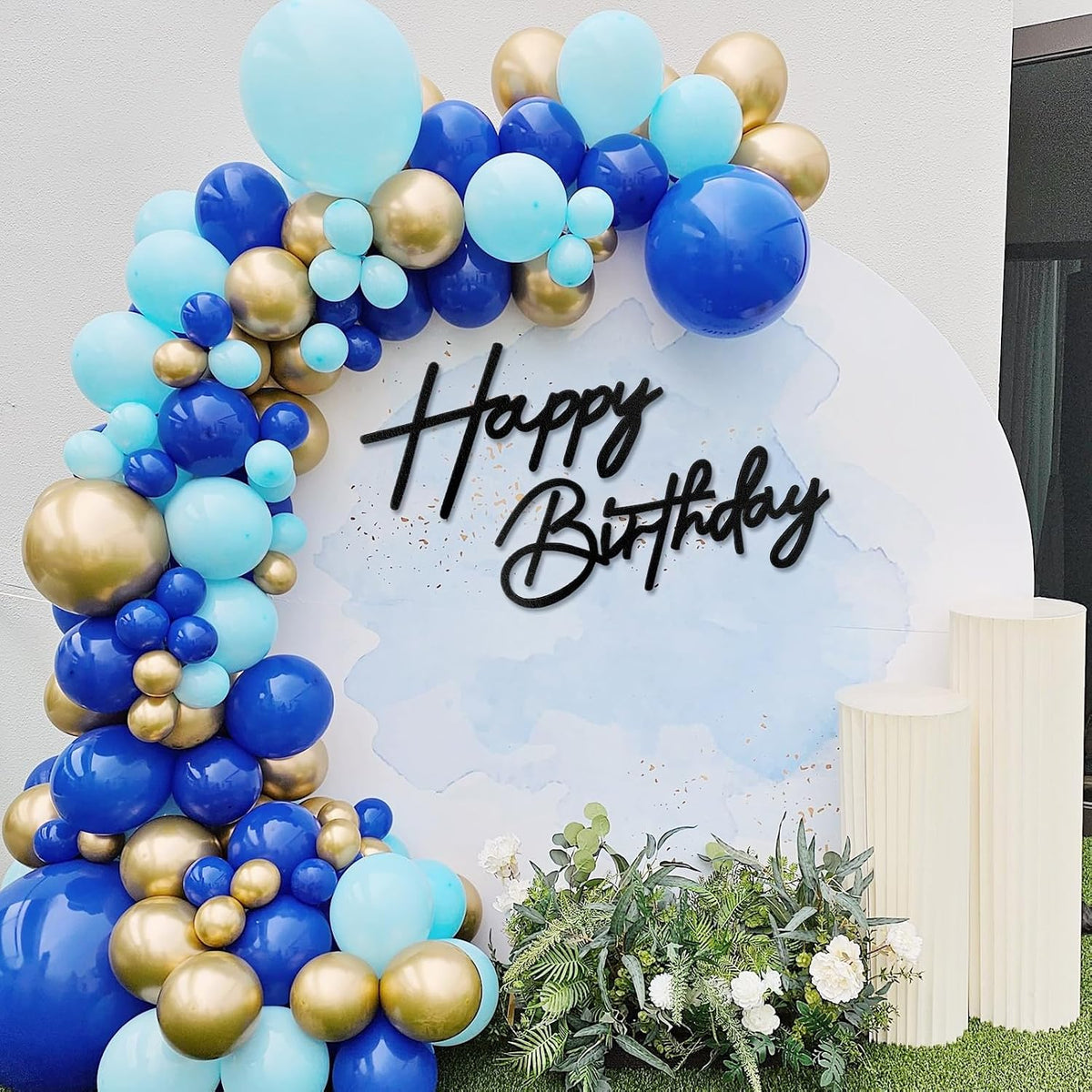 Happy Birthday Sign for Backdrop - Felt / Black - image 3